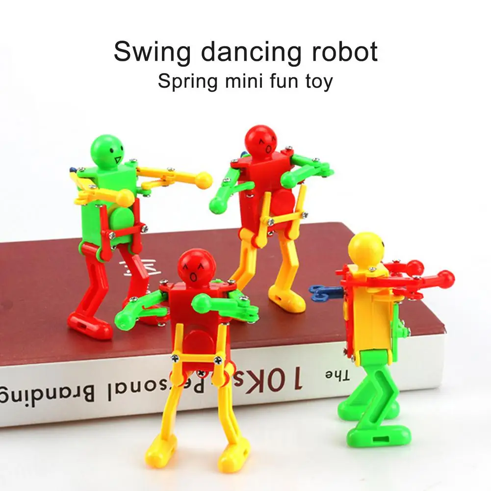 Windup Robot Dancer Multicolor Spring Dancing Walking Robot Toy Twisted Ass Dancing On The Chain Clockwork Toy Dancing Robot