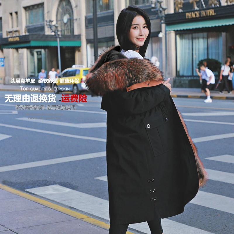 Real Fur Coat Women Rex Rabbit Fur Coat Real Fur Parka Raccoon Fur Collar Warm Winter Coat Women Women Clothes 2020 YX1815 YY226