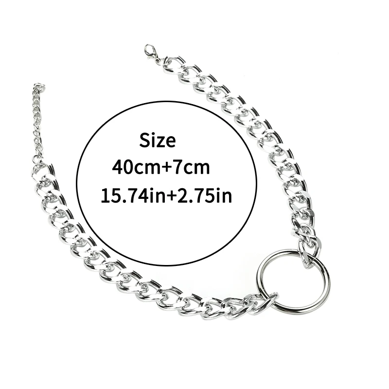 Massive Chain Necklace Women\'s Thick Chains On The Neck Men\'s Jewelry Choker Goth Grunge Accessories