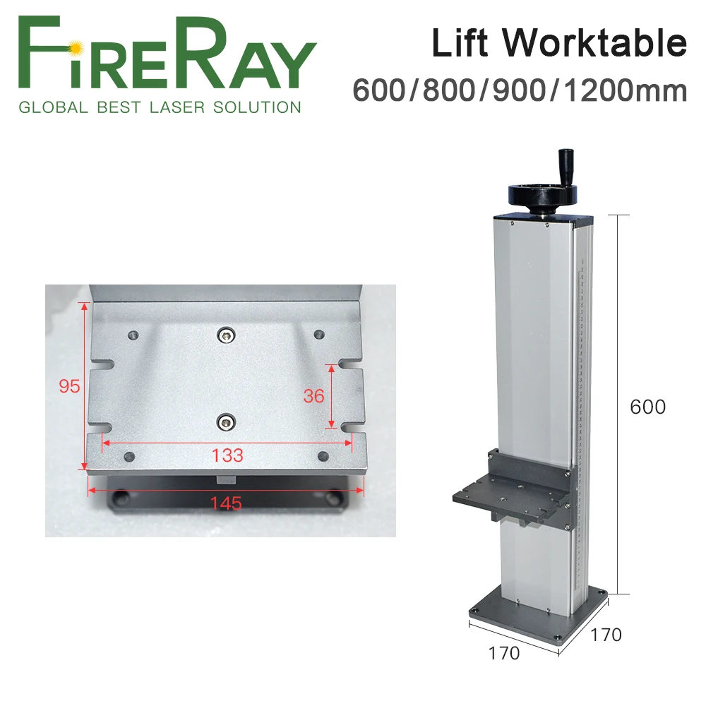 FireRay Lift Worktable Lead Head Up and Down System Height 600mm 800mm 900mm 1200mm for Fiber Laser Marking Machine