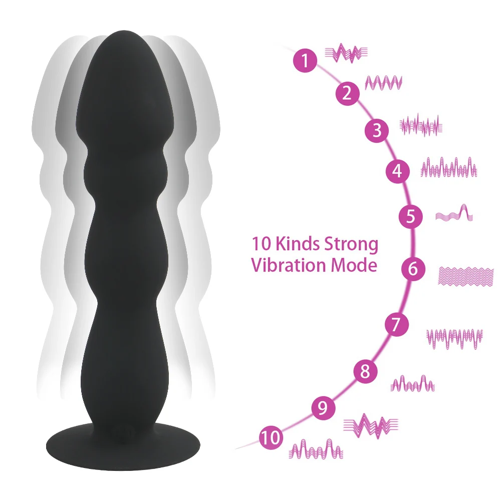 Sex Toys For Men Anal Plug Silicone Bead Dildo Vibrator Male prostate Massager Vibrator Suction Cup Butt Plug Remote Control