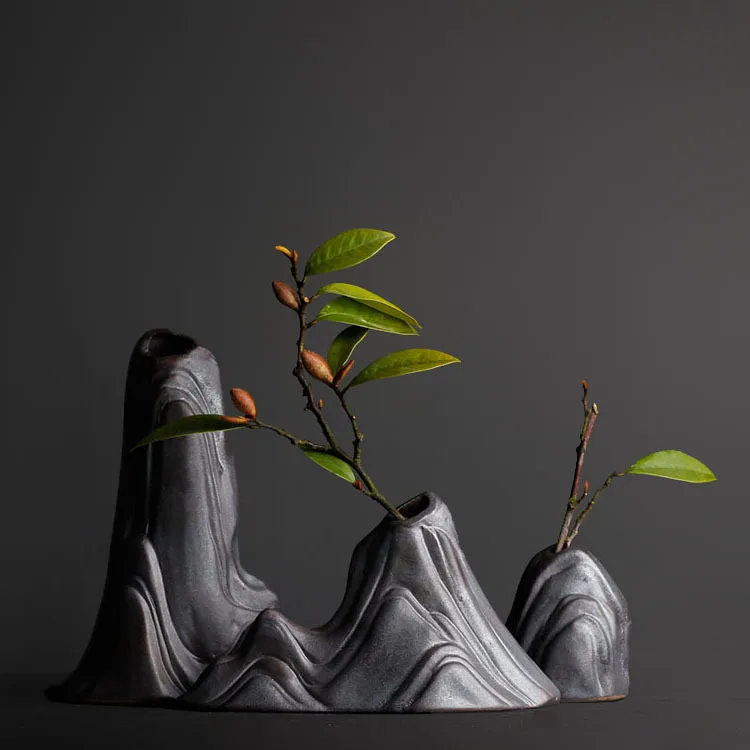 Маленькая керамическая ваза Taihu, каменные украшения Kistler Rockery, китайская керамическая креативная гидропонная ваза для цветов ручной работы