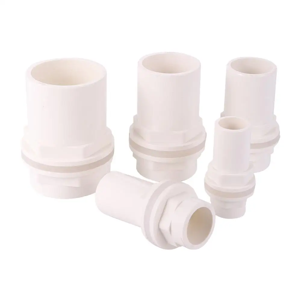 

20/25/32/40/50mm Inside Diameter White PVC Straight Pipe Connector Irrigation Water Tank Aquarium Inlet Outlet Drainage Joints