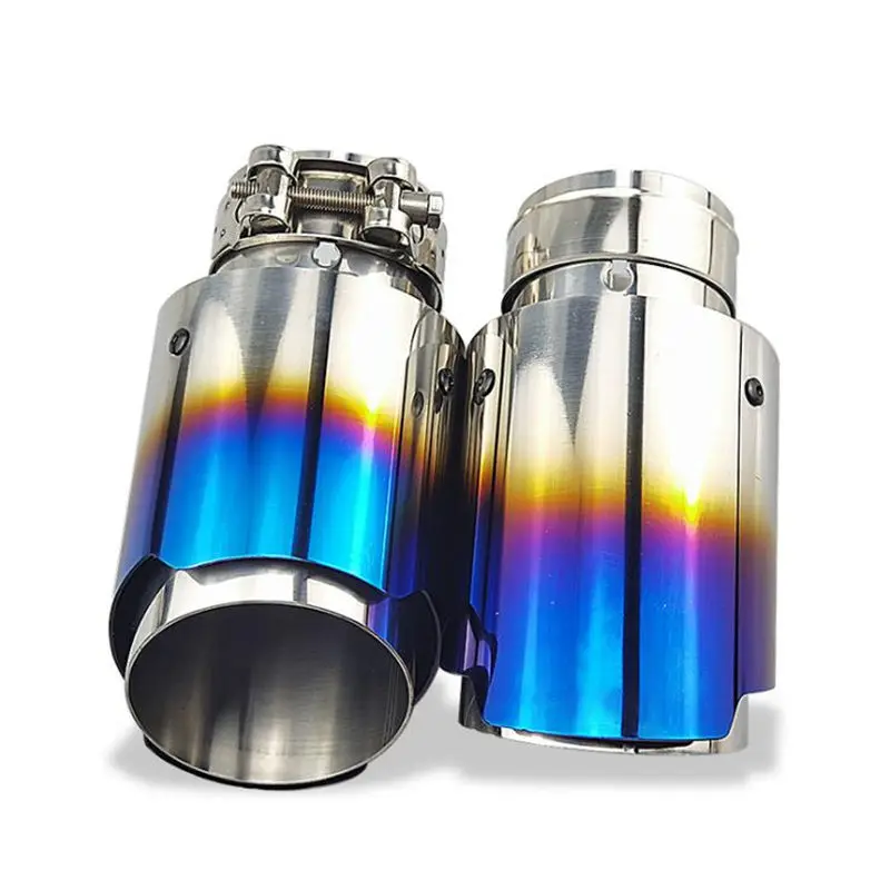 51-63mm Car Auto Vehicle Chrome Exhaust Pipe Tip Muffler Steel Stainless Trim Tail Tube Car Rear Tail Throat Liner Accessories