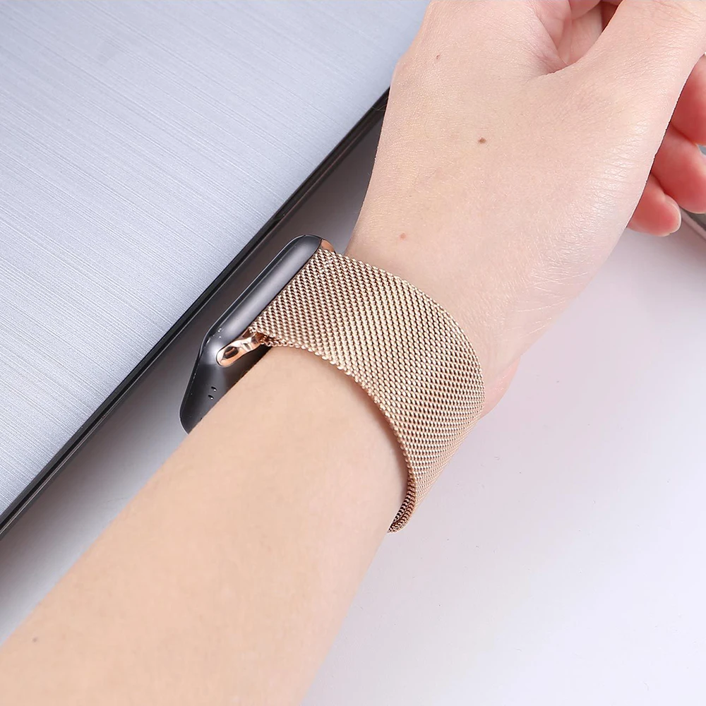 Correa de acero inoxidable para Apple Watch, pulsera Milanesa De 38/40 MM para iWatch Series 1, 2, 3, 4, 5, SE y 6, 42/44 MM