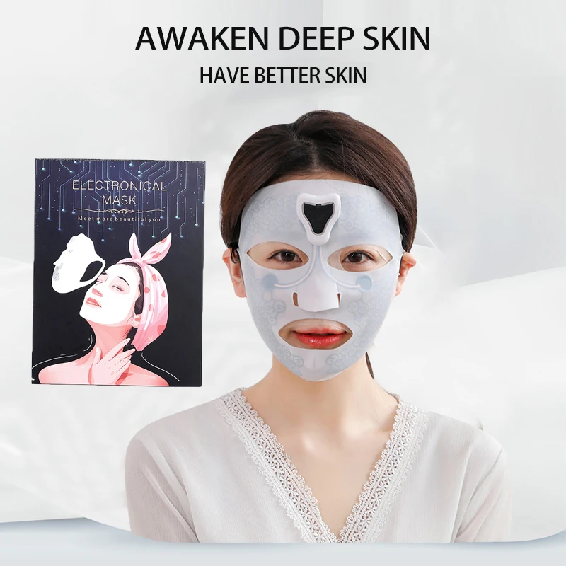 Electric Pulse Facial Mask Lifting Firming Massager Anti Aging Anti Wrinkle Skin Facial Skin Care Beauty Device Machine