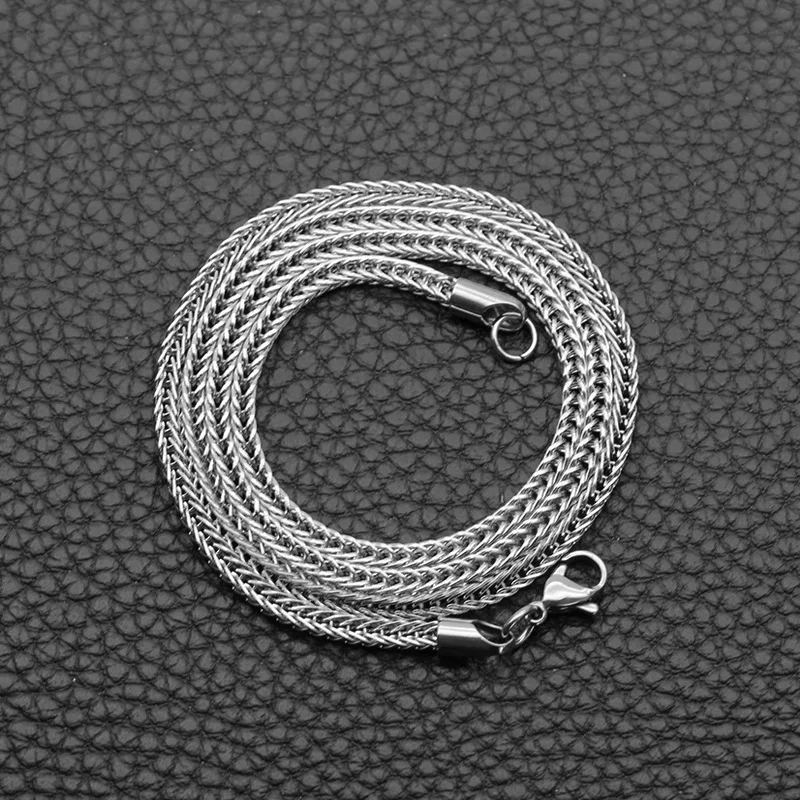 Fashion Titanium Steel Necklace Foxtail Chain Stainless Steel Jewelry Multilayer Necklace Gift Wholesale