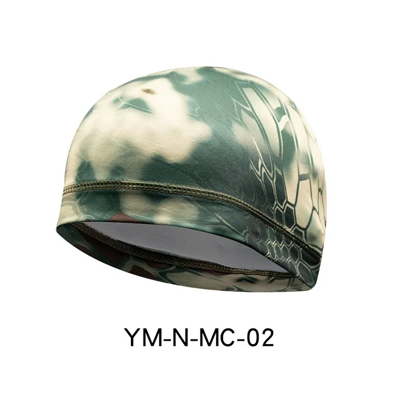 Hot Sale Headgear Outdoor Windproof Sports Caps Quick Dry Python Print Lycra Riding Helmet Cap