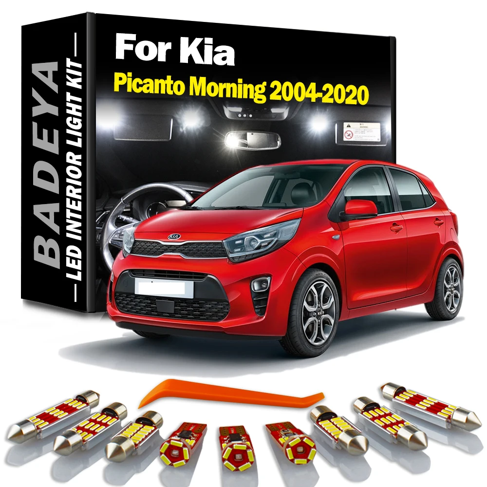 BADEYA Canbus LED Interior Dome Trunk Light Kit For KIA Picanto Morning 2004-2013 2014 2015 2016 2017 2018 2019 2020 Car Bulbs