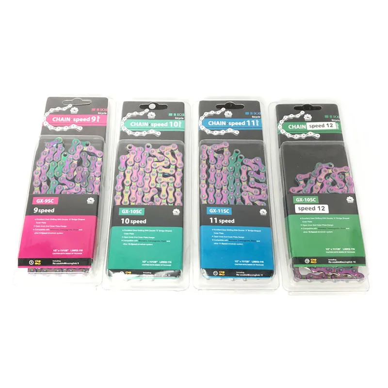 8 9 10 11 12 Speed Bicycle Chain 8s 9s 10s 11s 12s Velocidade Rainbow MTB Mountain Road Bike Chains 116 Links For SHIMANO SRAM