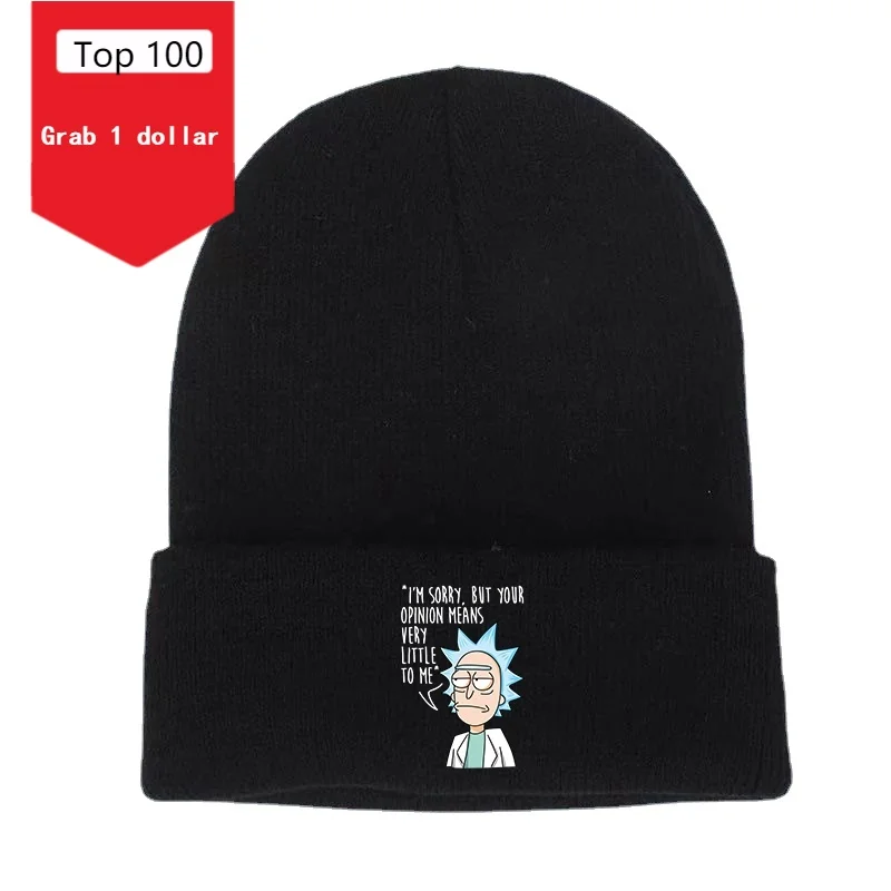 Japan Anime Casual Beanies for Men Women Knitted Winter Hat Solid Hip-hop Skullies Bonnet Unisex Cap