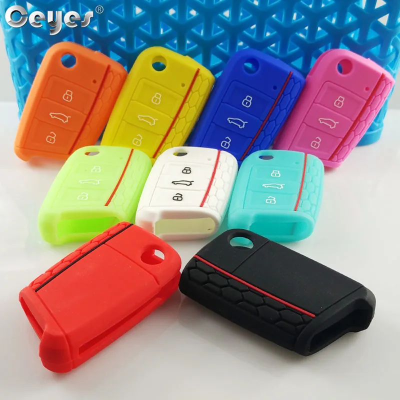 For VOLKSWAGEN VW Golf 7 MK7 VII Tiguan MK2 Polo Skoda Octavia A7 Kodiaq Seat Ateca Leon Silicone Remote Car Key Case Cover