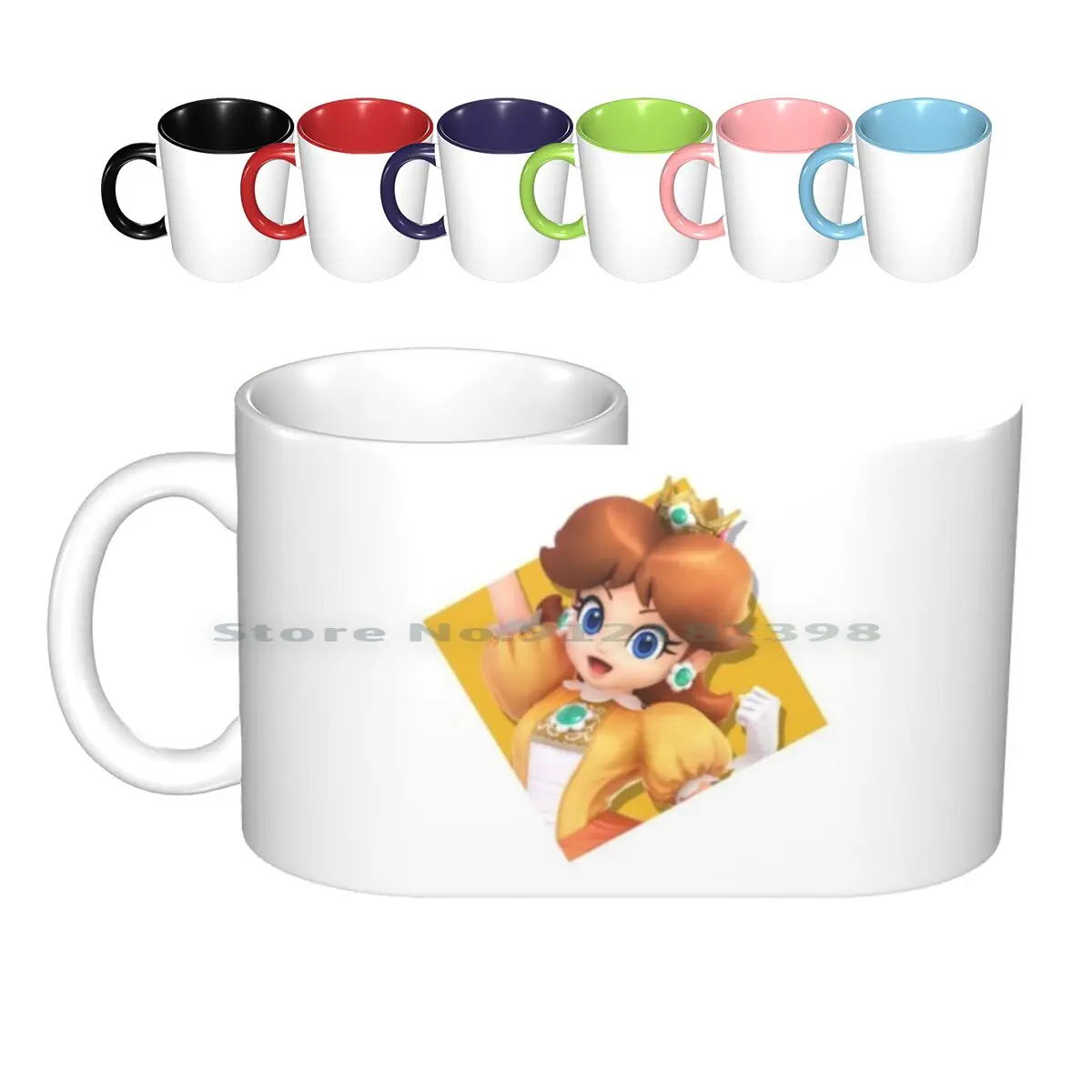 Smash Bros. Ultimate Daisy Diamond Icon Ceramic Mugs Coffee Cups Milk Tea Mug Smash Bros Ultimate Wiiu 3ds Switch Tennis Super