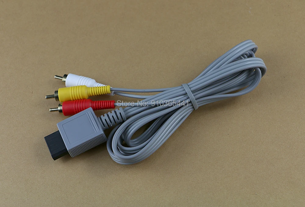 1pc/lot 3 RCA Cable for Nintend Wii controller Audio Video AV line Composite 480p Gold-plated 3RCA for wii Console Cable cord