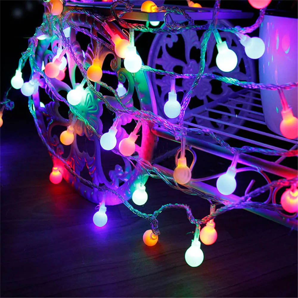 1.5M 3M 6M 10M LED String Fairy Lights with Cherry Balls LED Globe Waterproof Starry Light for Garden Christmas Wedding Party