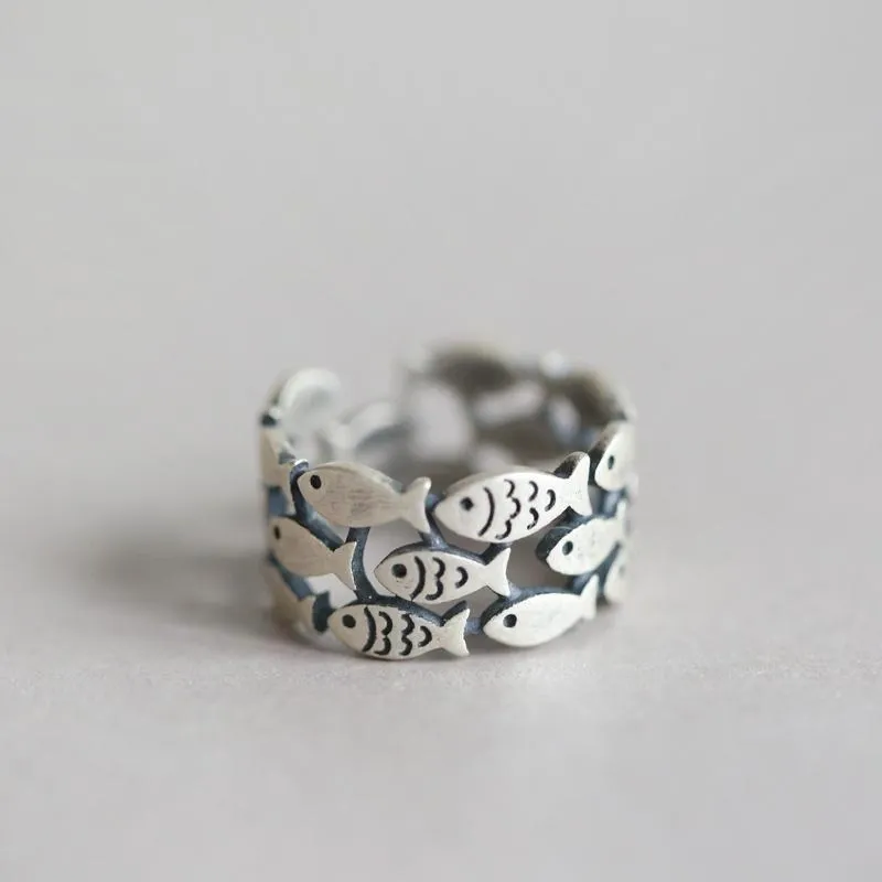 Charming Original Design Bohemian Fish Rings For Women Fashion Open Finger Rings Female Boho Jewelry 2021