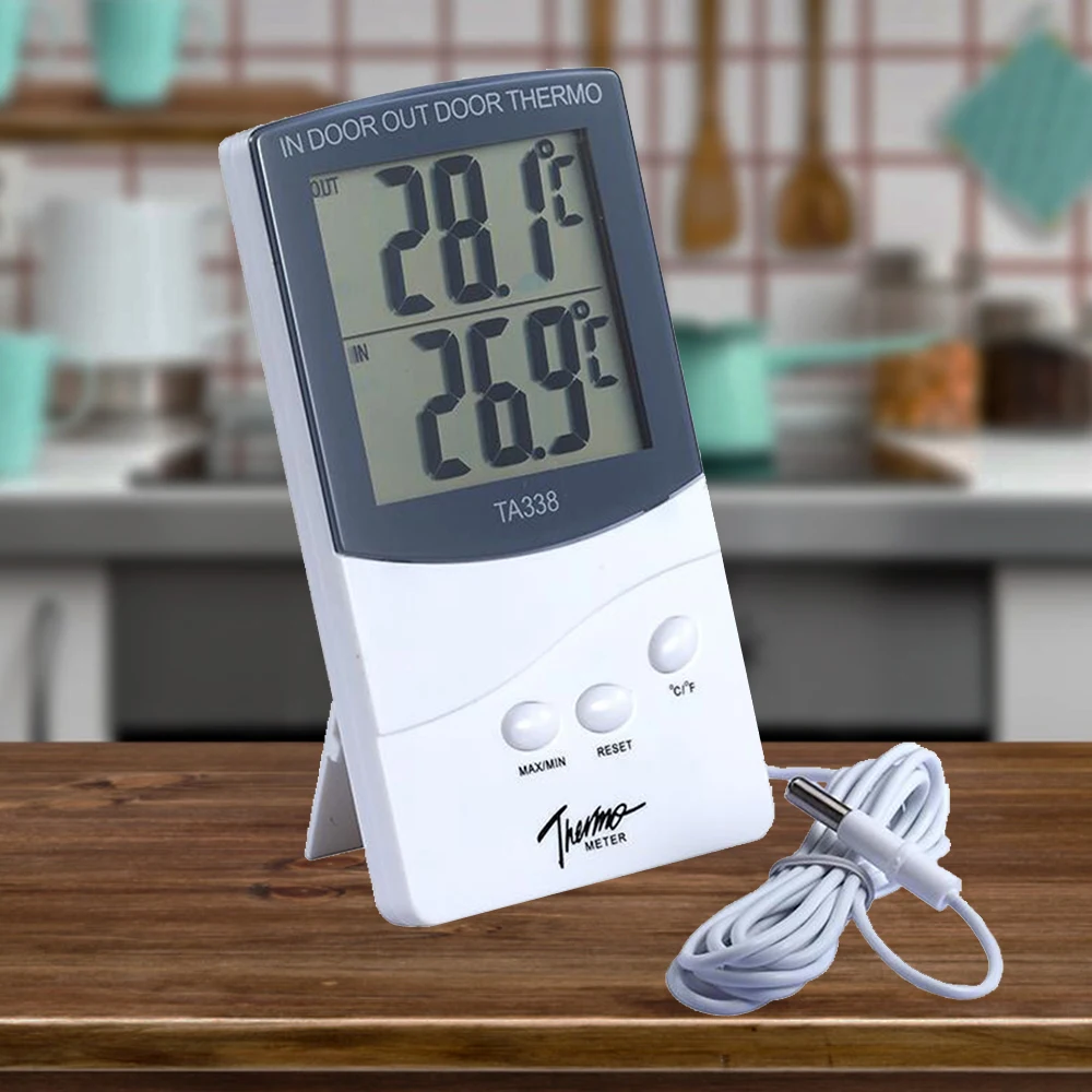 

High-Precision Electronic Thermometer Indoor Outdoor Home Double Display Temperature Measurement Tools With Probe