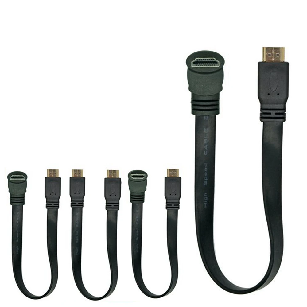 1FT شقة سليم عالية السرعة 1.4 فولت HDMI متوافق تمديد كابل 30 سنتيمتر نوع ذكر إلى ذكر الحبل AM/AM صعودا وهبوطا بزاوية