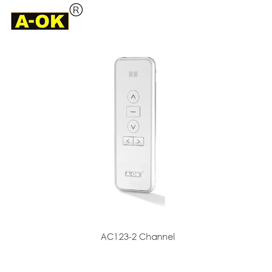 Original A-OK RF433 Remote Controller AC123-1/2/6/16 Channel for A-OK RF433 Curtain Motor and RF433 Tubular Motor,with battery