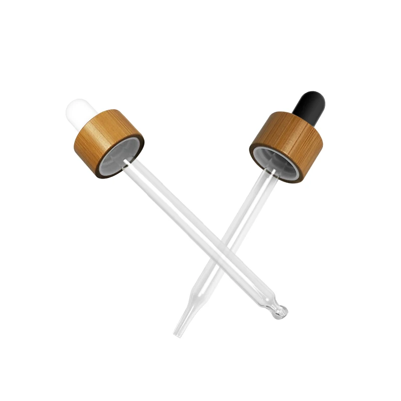 500 *18MM 18/410 bamboo dropper cap white black bulb glass pipette Dropper accessories for 5ml-100ml bottles bamboo dropper lids