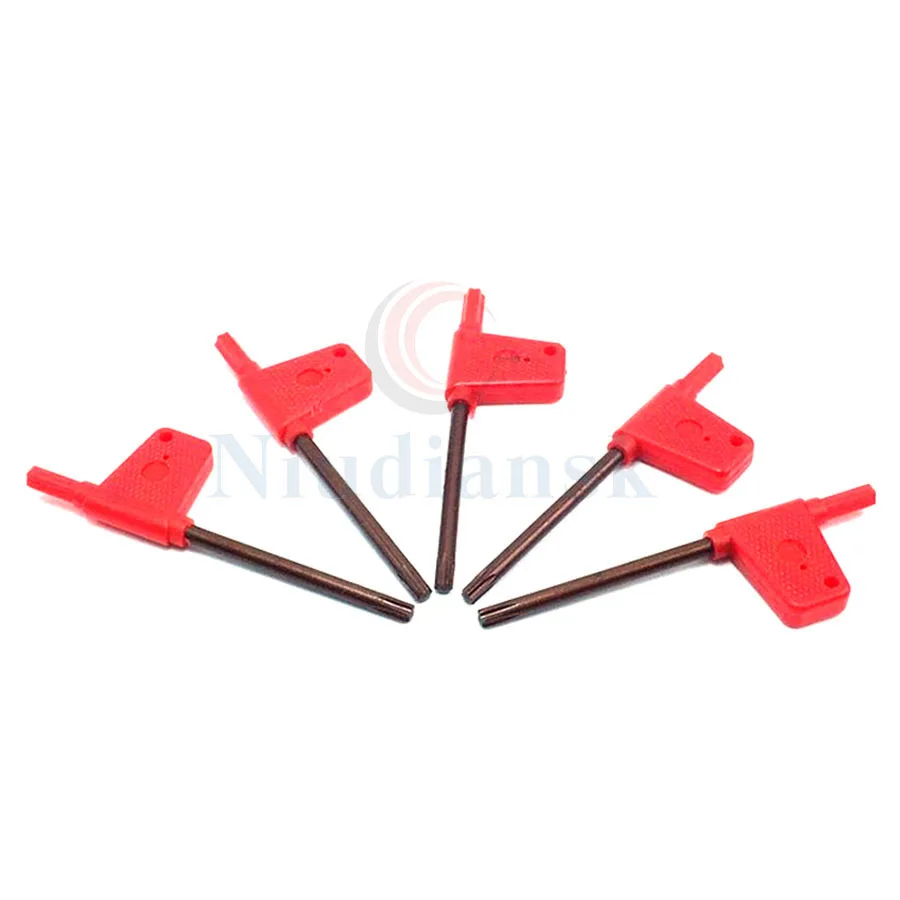 

10pcs T6 T7 T8 T9 T10 T15 T20High quality Red Flag Torx Wrench Screw wrench CNC Machine Tool lathe Turning toolholder Accessorie