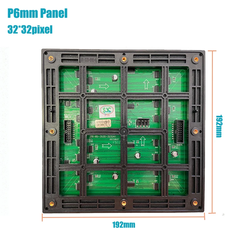 P6 SMD3535 32*32 Pixels Waterproof Module 192*192mm Full Color Outdoor LED Display Screen 1/8S RGB For led Video Wall Panel