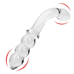 2 In 1 Glass Anal Beads Butt Plug For Women Hard Dildos Vaginal Anus Dilator Men Prostate Massager Female Masturbator Sex Toy 18