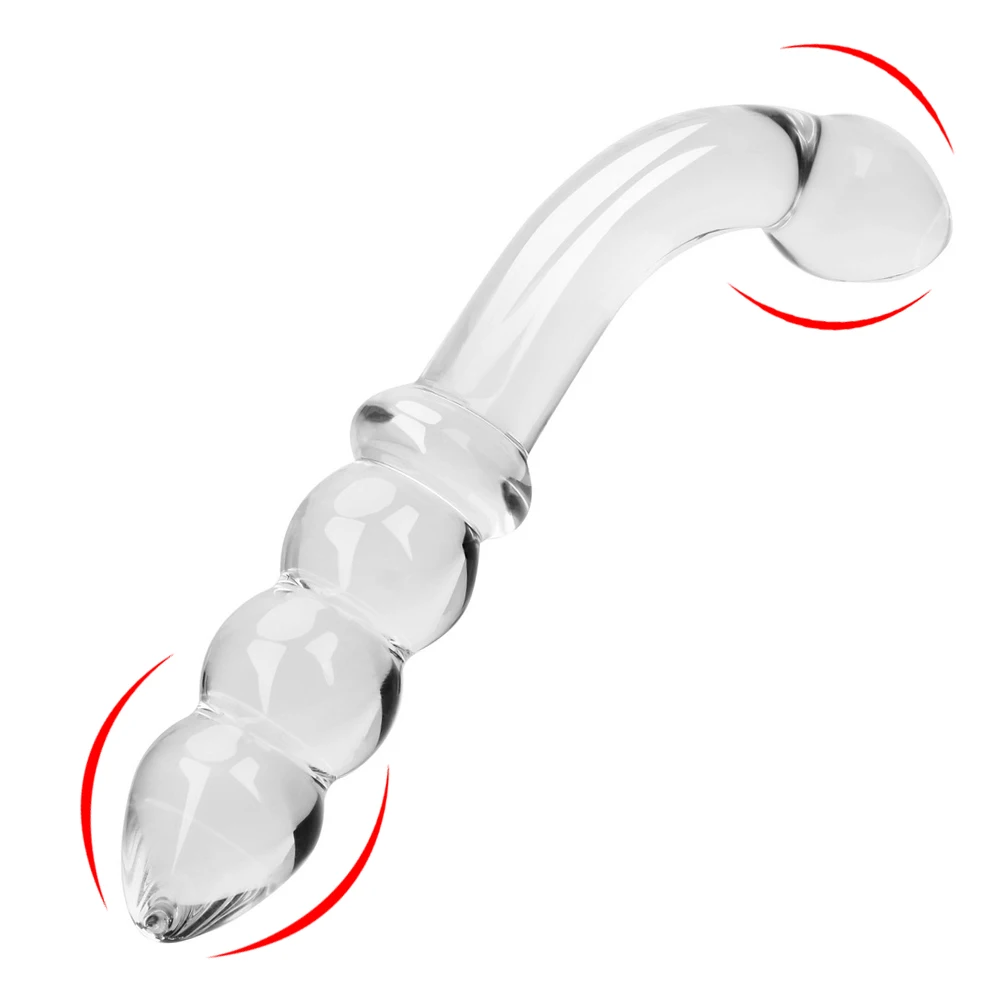 2 In 1 Glass Anal Beads Butt Plug For Women Hard Dildos Vaginal Anus Dilator Men Prostate Massager Female Masturbator Sex Toy 18