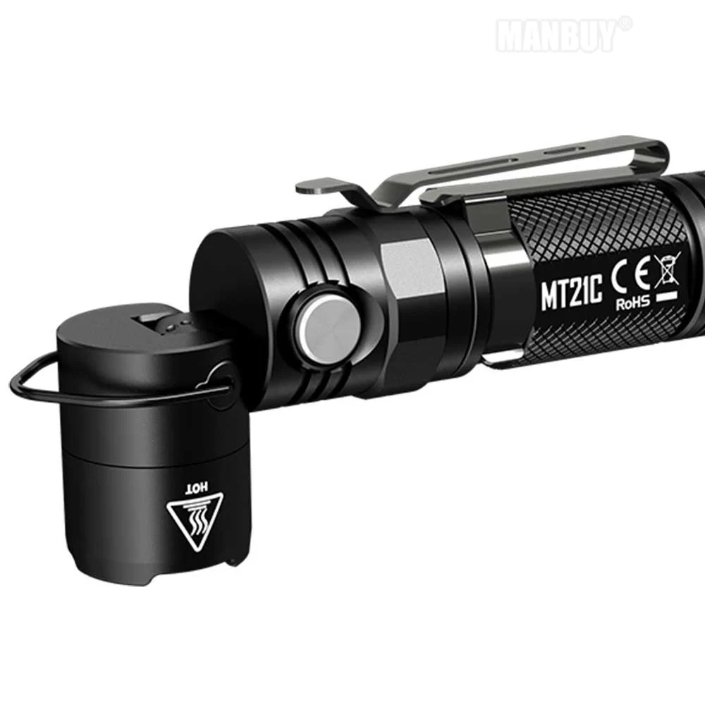 NITECORE MT21C Multi-functional 90Degree Adjustable Flashlight 1000LM Portable Diecast Torch Without 18650 Battery Authentic