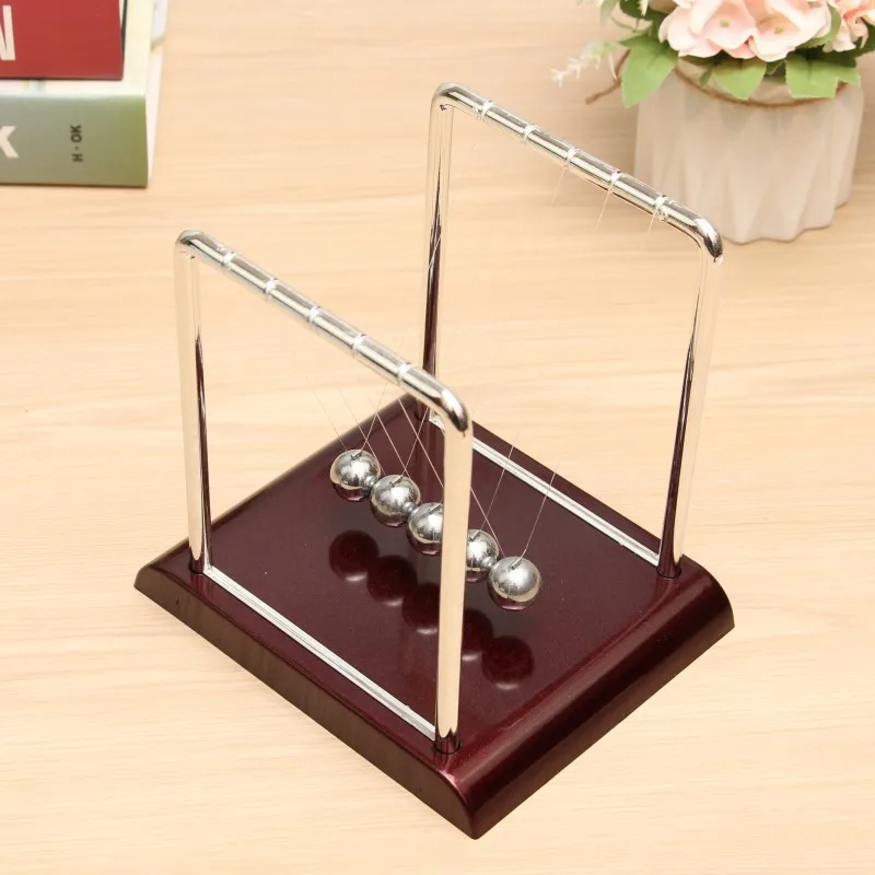 Metal Pendulum Balance Ball Small Size Physics Science Accessory Desk Table Decor Game Newtons Cradle Steel Ball Home Decore