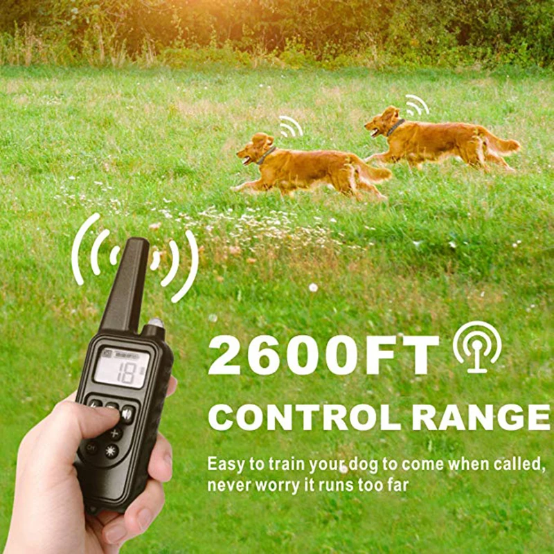 800m Electric Dog Training Collar Product Acessories with LCD Display Pet Remote Control Waterproof Rechargeable Collars