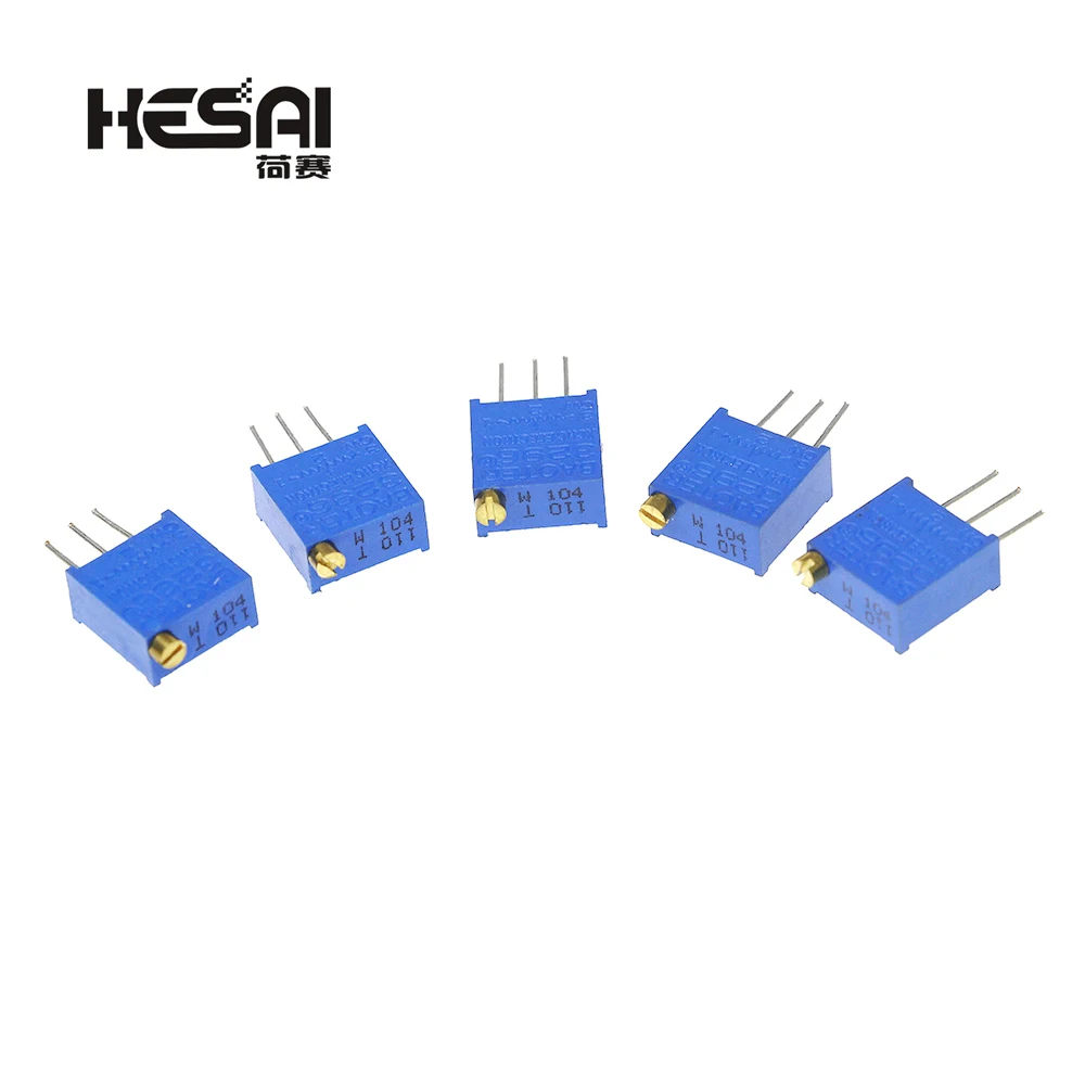 50PCS 3296W Multiturn Trimmer Potentiometer Kit High Precision 3296 Variable Resistor 500R 1K 2K 5K 10K 20K 50K 100K 200K 1M