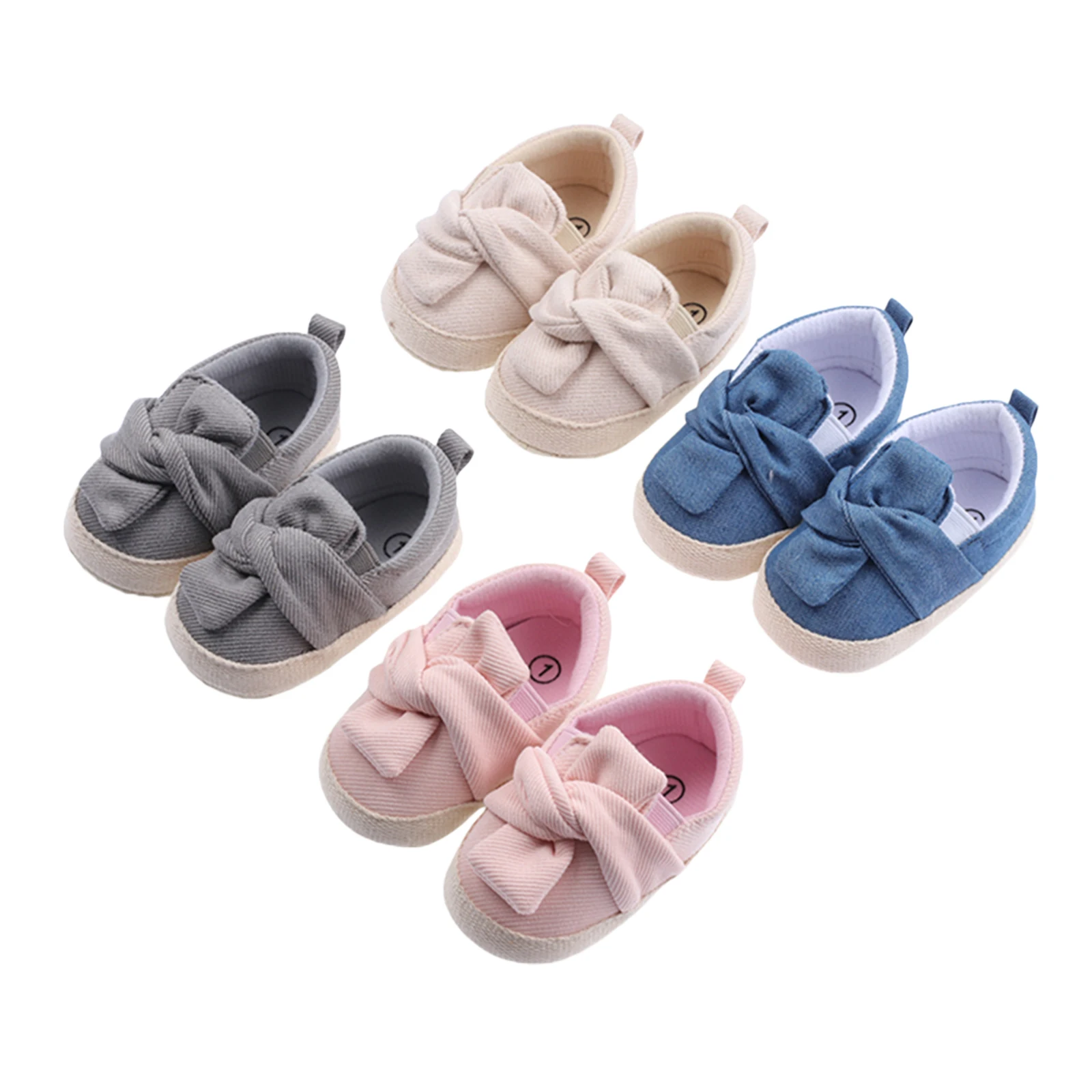 Sepatu Bayi Balita Sol Lembut Antilicin Pertama Berjalan Prewalker Lucu Warna Solid Crib 0-18M