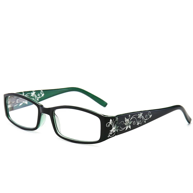 Classic Spring Hinge Anti Blue Light Reading Glasses Men Women Small Rectangle Presbyopic Glasses Floral Wide Leg Comfortable