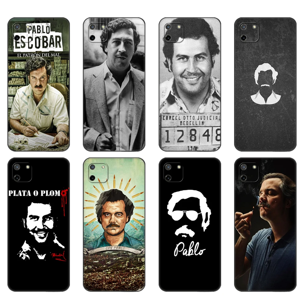 Black tpu Case For OPPO Realme C11 2020 2021 C20 C21 C21Y C25Y Back Cover Pablo Escobar