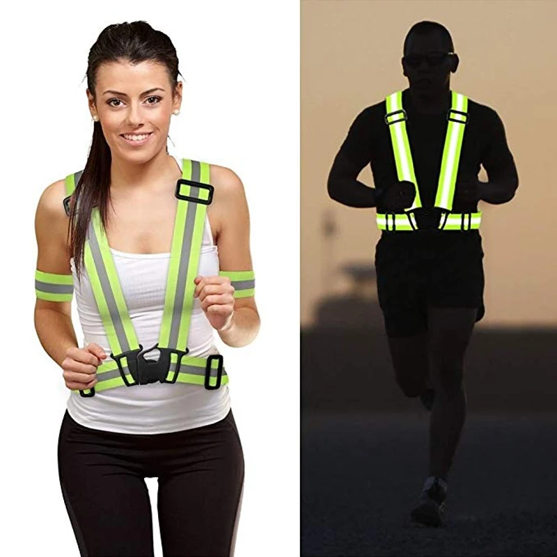 

High Visibility Reflective Vest Gear Stripes Night Running