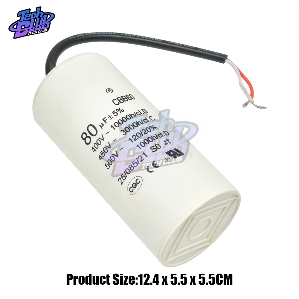 400V 450V CBB60 CBB65 10uF 20uF 30uF 40uF 60uF 80uF avviamento del motore avviamento del condensatore di marcia 450VAC avviamento del motore della pompa dell'acqua
