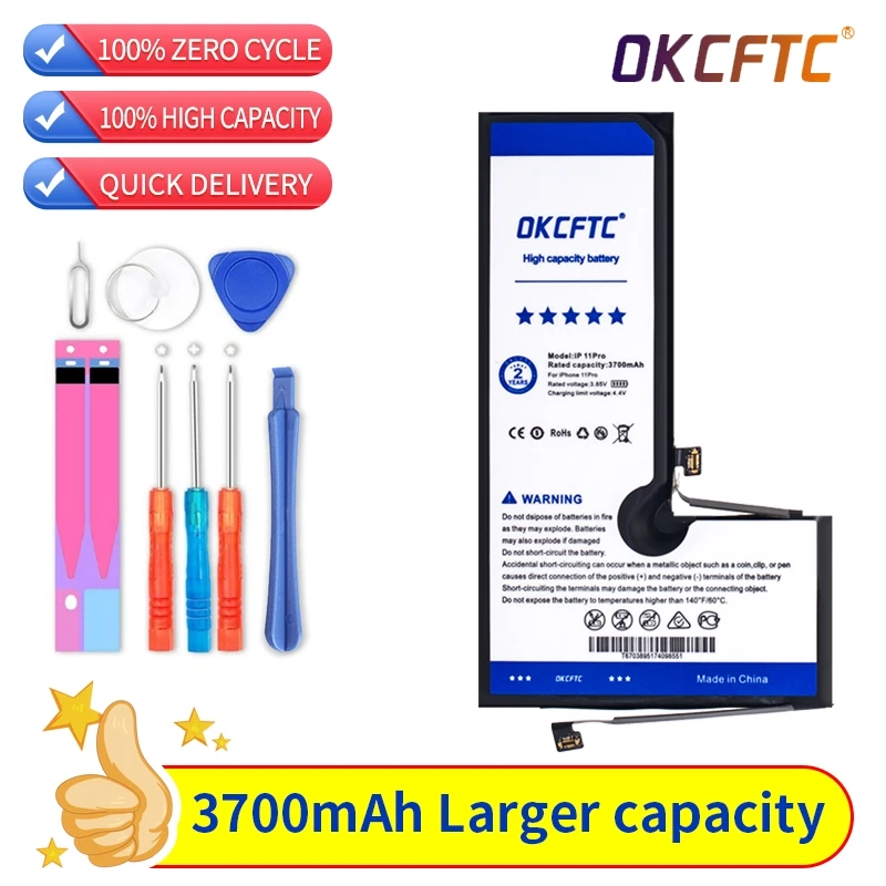 3700mAh High capacity phone Battery For Apple Iphone 11 Rro  Replacement Bateria For iPhone 11pro batteries with Tools крышка stellarway case with magsafe для apple iphone 15 силикон синий