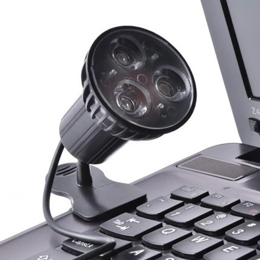 1ชิ้น360 ° ไฟอ่านหนังสือแบบหมุนได้3ดวง pelindung Mata ไฟกลางคืนไฟแป้นพิมพ์พลาสติก USB สำหรับแล็ปท็อปพีซีโน้ตบุ๊คสีดำ
