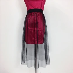 Onderrok Petticoat Tule Rokken Vrouwen Casual Sexy Beach Transparante Hoge Taille Black Lace Mesh Wrap Midi Rok Vrouwen Rok