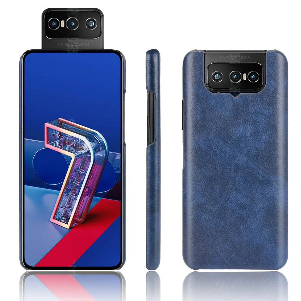 For Asus Zenfone 7 Pro ZS671KS Case Zenfone7 PU Leather Litchi Pattern Skin Hard Cover For Asus Zenfone 7 ZS670KS Phone Bag Case