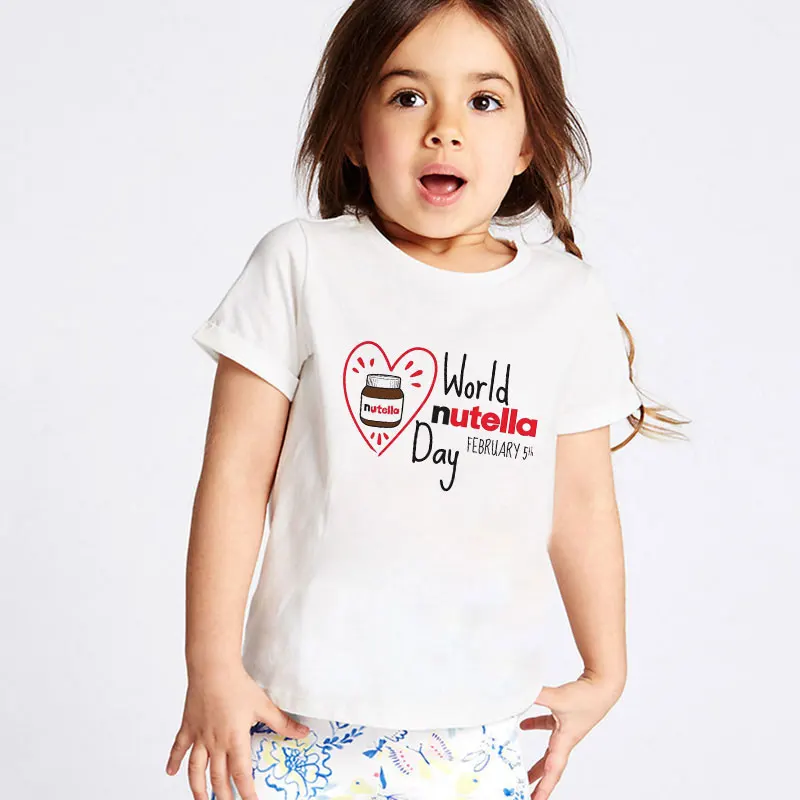 New Summer Children's Clothing Fun Chocolate Girl Tops Cute Cartoon Boy Tshirt Chocolate Sauce Kawaii Crew Neck Tee Shirt Enfant