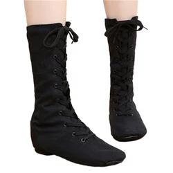 Hot Sale Kids Boys Girls Women Men Dance Wear Shoes Canvas High Jazz Boots with zipper