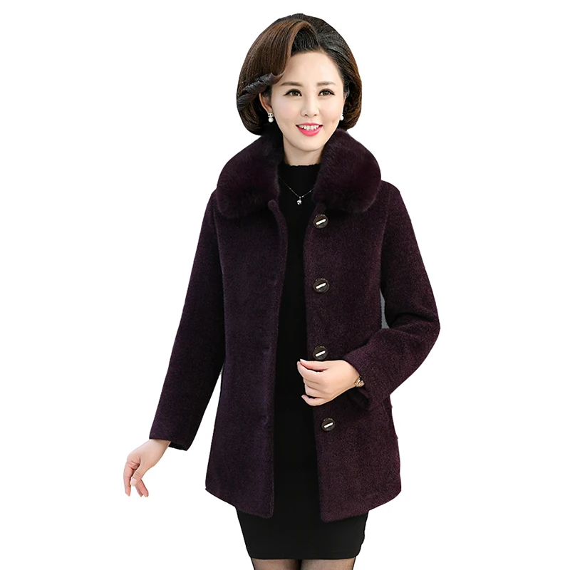 High-quality mink velvet parka coat women short Chic woolen coats women winter warm noble tops 2022 women overcoat