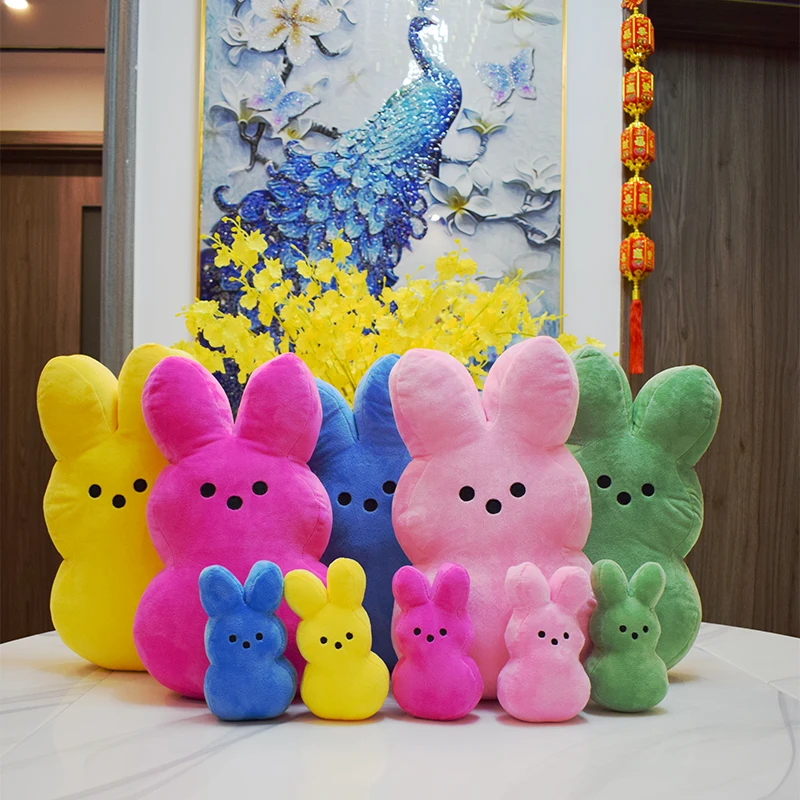 15cm 20cm 50 Easter Bunny Peeps Plush Toys  Cute Rabbit Simulation Stuffed Animal Doll Kids Children Soft Pillow boy girl Gifts