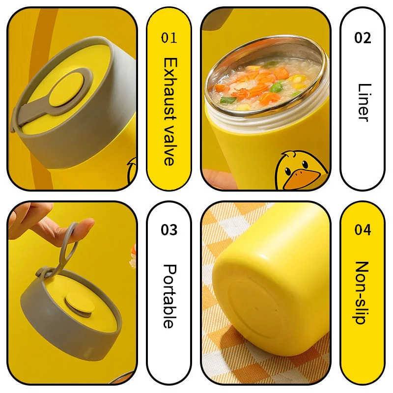 500ml Soup Cup Lunch Box Stainless Steel Thermos Mug Food Container Thermal Cup Vacuum Flasks Thermos Bottle with spoon For Kids