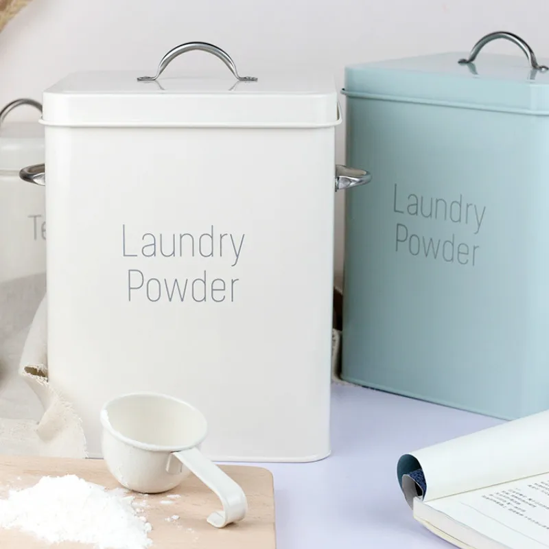 Nordic wind ins wind wash powder bucket laundry detergent box can hold 6-7 kg small rice bucket 10 kg to send small spoon WF