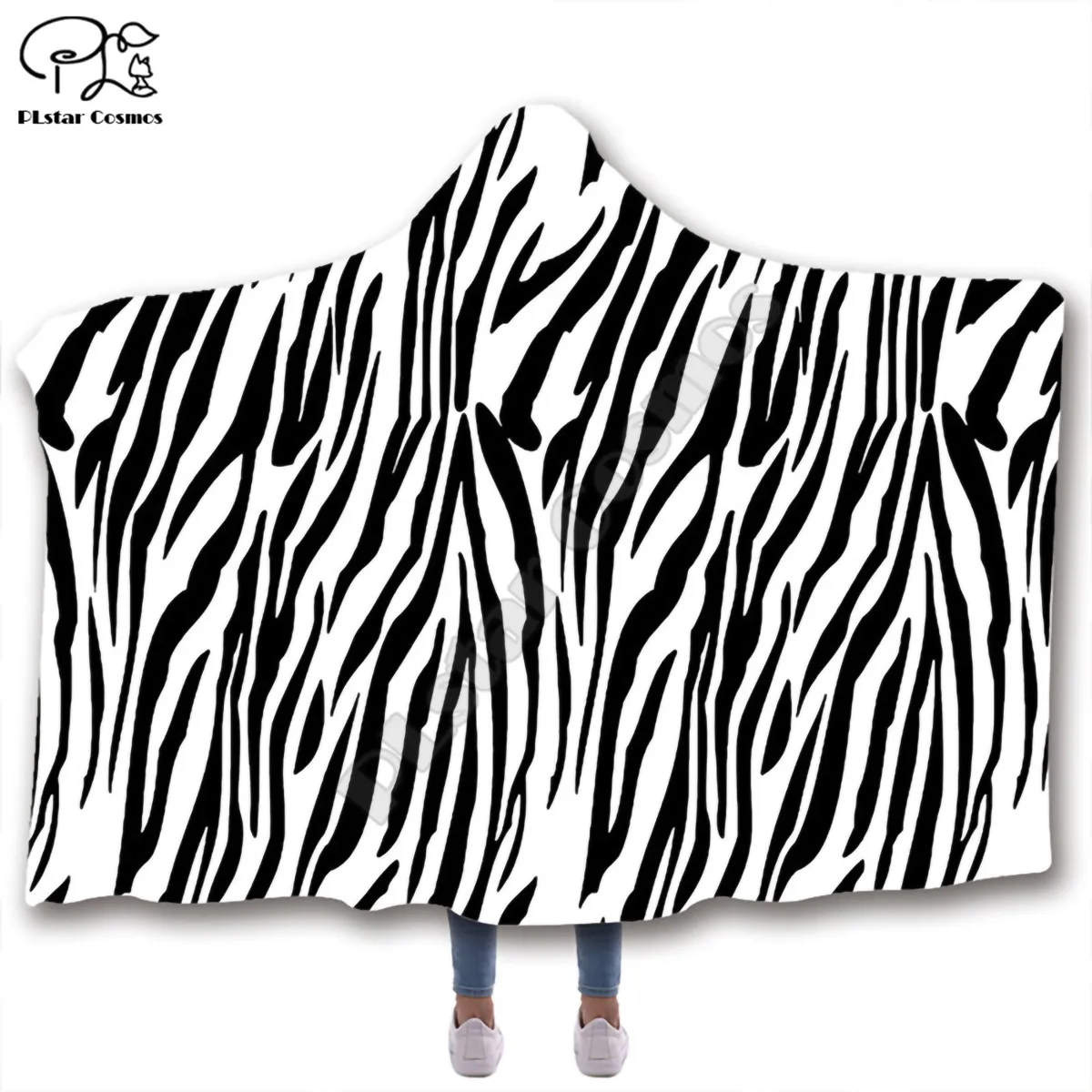 Leopard pattern Hooded Blanket Adult colorful child Sherpa Fleece Wearable Blanket Microfiber Bedding style-4