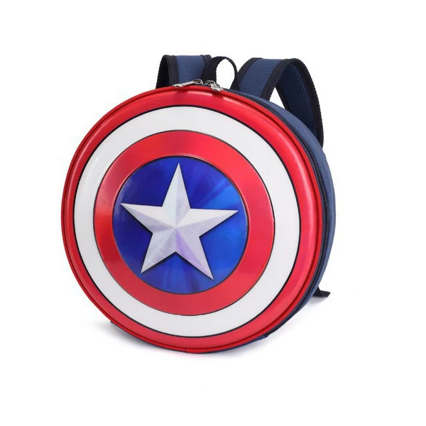 Marvel Children\'s Backpack For Kids Cartoon Captain America Pattern Kindergarten School Bags Boys Casual Toy Shoulder Packages