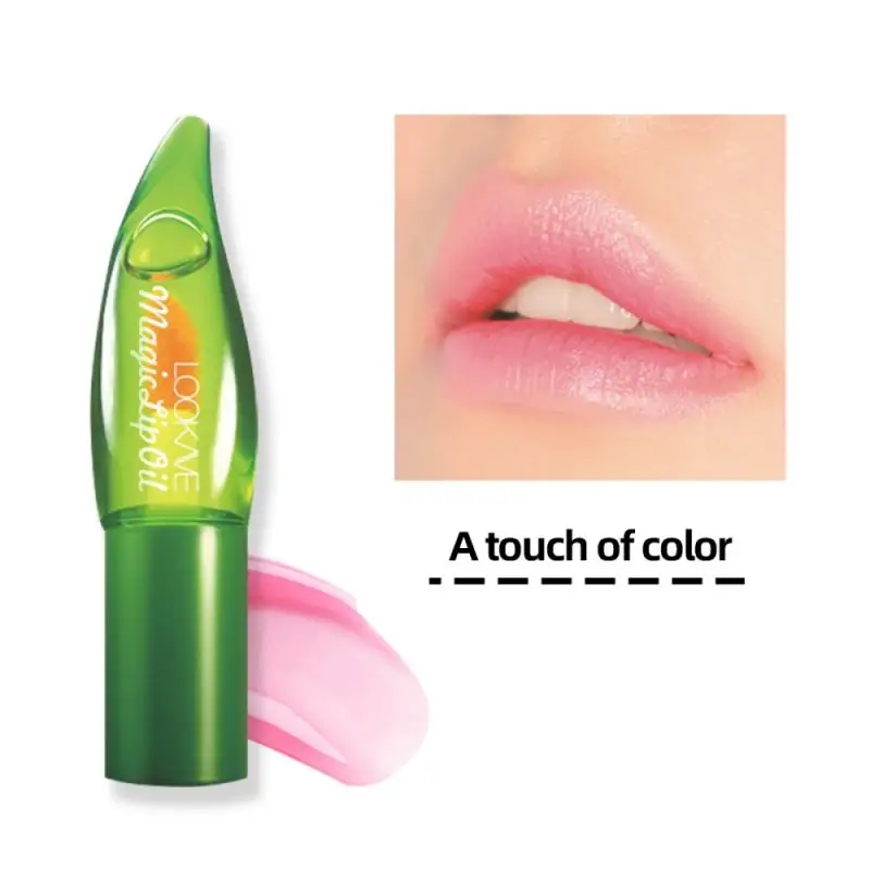 Bálsamo labial hidratante de Aloe, hidratante de Color cambiable, nutritivo, antienvejecimiento, mágico, pintalabios, labios naturales